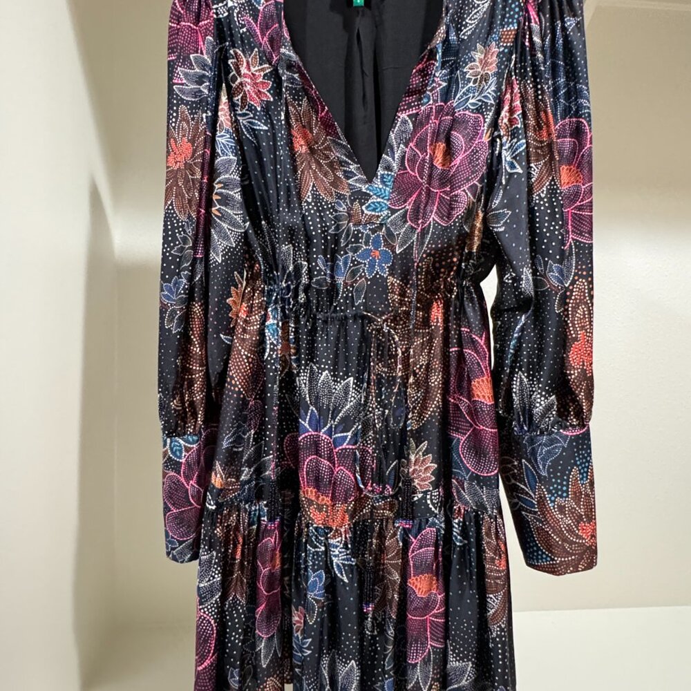 Farm Rio Sparkle Flowers Mini Dress